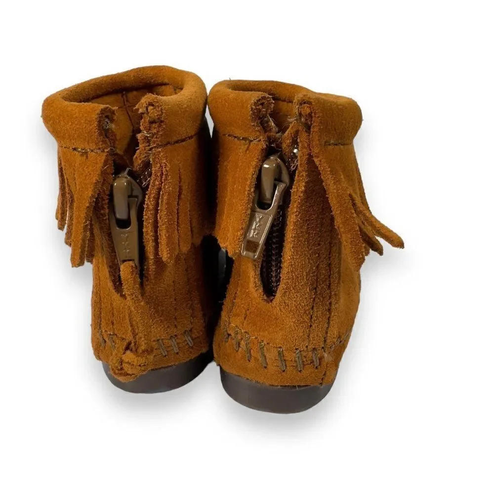 Minnetonka Frint Moc Leather Boots Brown 264863 Toddler 10‎
